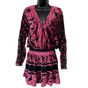 Ramy Brook Clarice Velvet Burnout Mini Dress